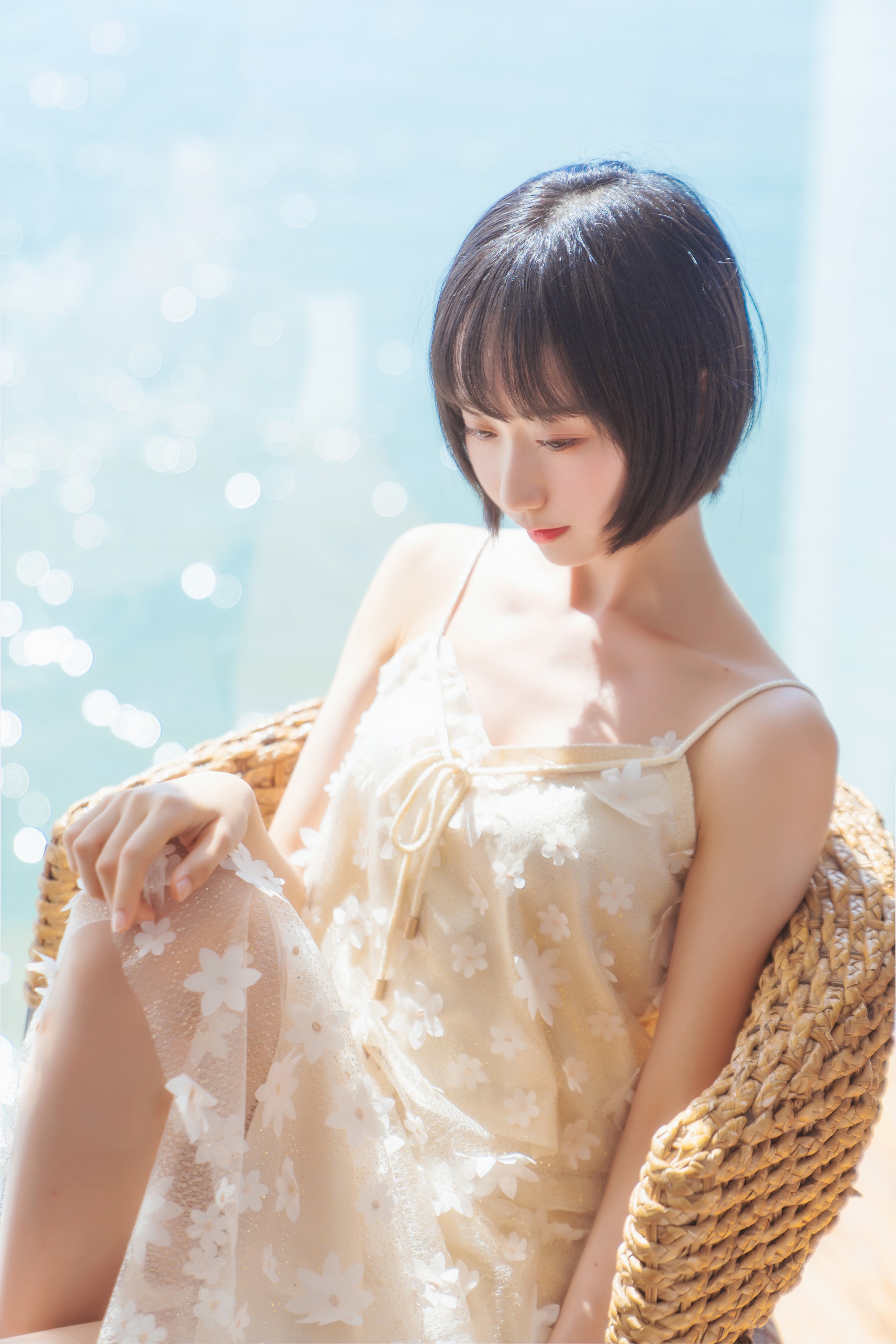 图片[1]-木棉棉 – NO.032 木绵绵OwO 暖冬的海-米色长裙[22P]-XikXak